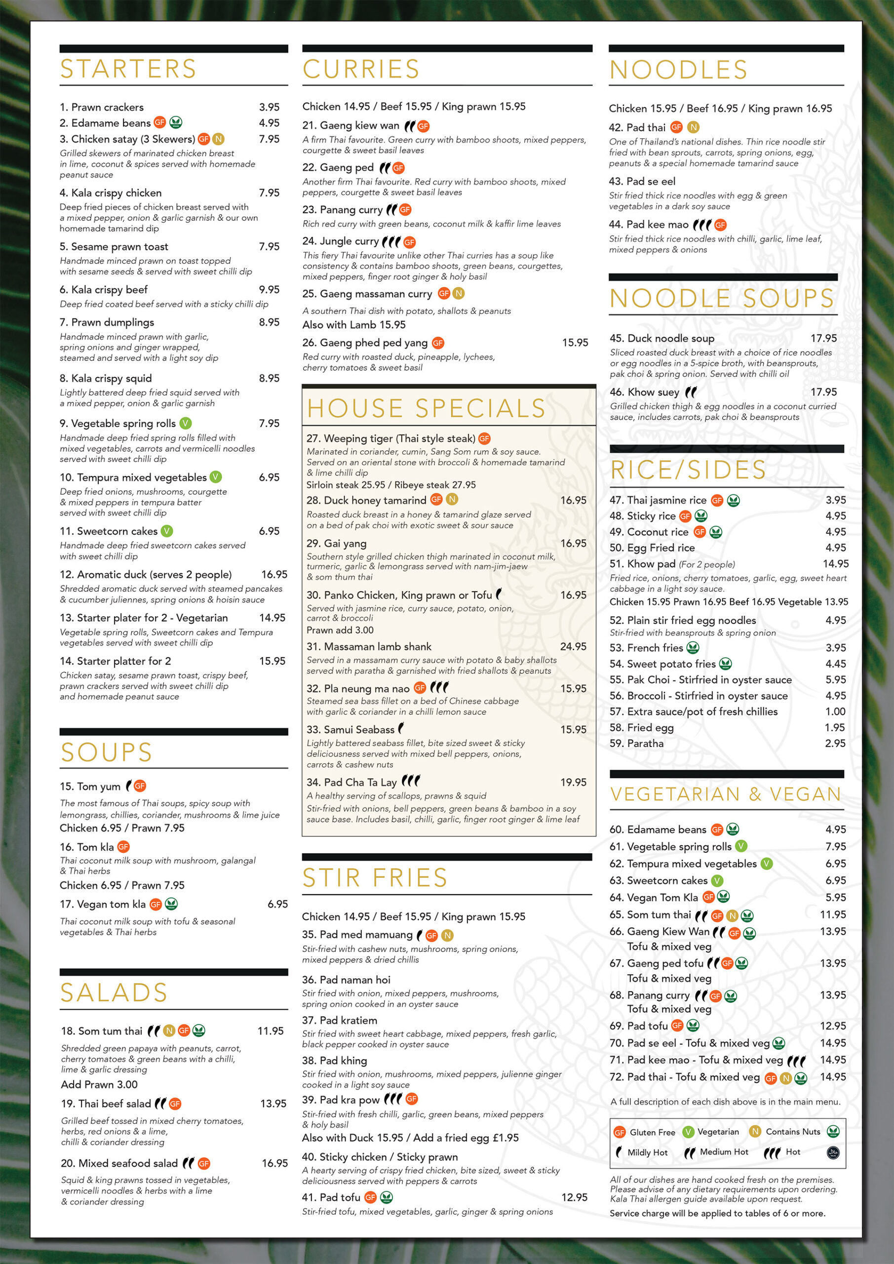 Kala Thai Menu 2026